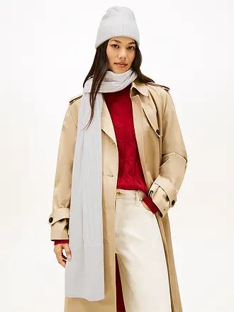 TOMMY HILFIGER | Set 2-teilig Mütze und Schal | hellgrau